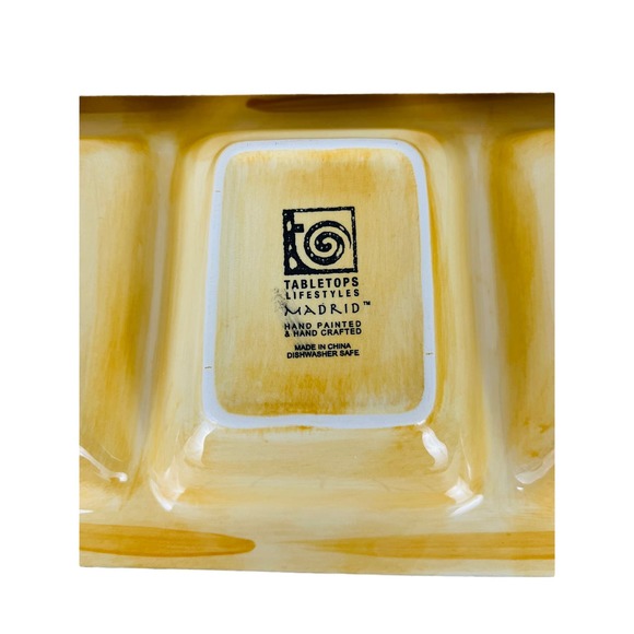 Tabletops Lifestyles MADRID Rainbow Ceramic Divided Serving Platter Tray 18.75" - Picture 5 of 9